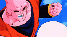 a cartoon of a man with a pink face pointing at the camera