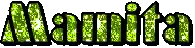 the word manita is written in green and black