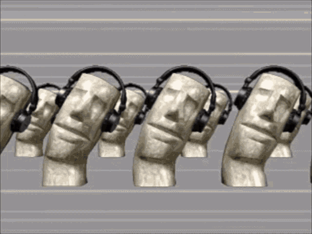 Moai Hardstyle GIF - Moai Hardstyle Headphone - Discover & Share GIFs