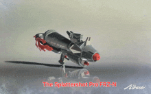 a drawing of a rocket with the words the splattershot pro frz-n on the bottom