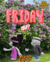 the word friday is on a poster