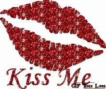 kiss me love glitters red kiss