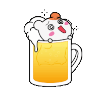 Ebichu Drown Beer Sticker - Ebichu Drown Beer Dizzy Stickers