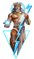 a drawing of a man holding a lightning bolt