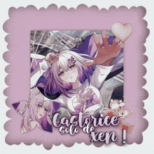 a picture of a girl with purple hair and the name castorice solo de xen