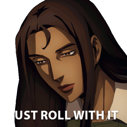 Just Roll With It Greta Sticker - Just Roll With It Greta Castlevania Stickers