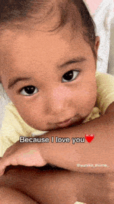 a baby is being held in someone 's arms and the caption says because i love you