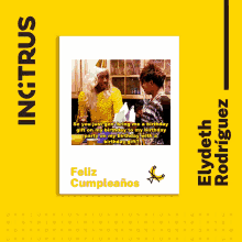 a poster with a picture of a man and a woman and the words feliz cumpleaños