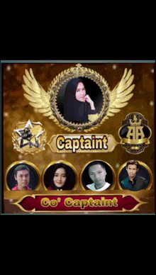 a picture of a woman with the name captaint on the top