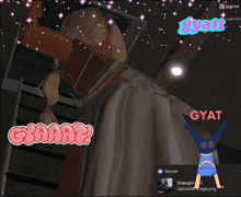a screenshot of a video game with the word gyat on the bottom right