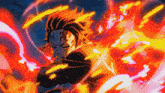 a drawing of a person with fire coming out of their mouth with the word ring below it