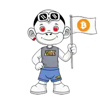 a cartoon character wearing a shirt that says ' zhou ' on it