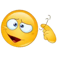 a cartoon smiley face is holding a needle in his hand