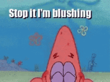Patrick Stop It GIF - Patrick Stop It Im Blushing GIFs