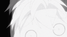 a black and white drawing of a person with circles around their face