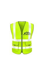 a yellow safety vest with j & k written on it