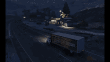 an aerial view of a pepsi truck at a gas station