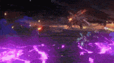 a purple background with a few purple lights on it