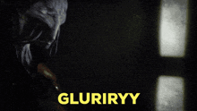 a black background with the word gluiryy in yellow