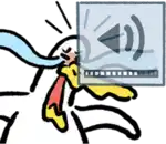 a cartoon drawing of a chicken with a tongue sticking out .