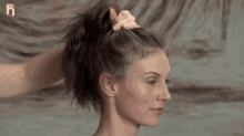 How To Do A Messed Up Bun (High Messy Bun Tutorial) GIF - Hair Beauty Howdini GIFs