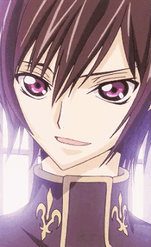a close up of a person 's face with a purple eye
