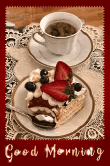good morning coffee strawberry cake
