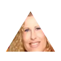 a woman 's face is in a pyramid shape