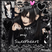 a picture of a girl with the words " you are my sweetheart " written on it