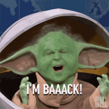 Im Back Baby Yoda GIF - Im Back Baby Yoda Saturday Night Live GIFs