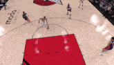 a basketball game is being played on a court sponsored by moda center