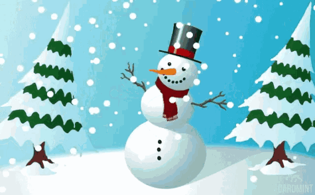 Cartoon Cute Winter Christmas Snowman GIF PNG Images