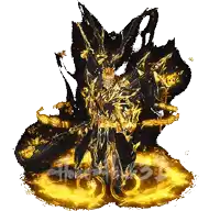 a drawing of a demon with a circle of fire around him that says ' ghost ' on it