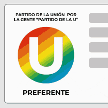 a rainbow colored circle with the letter u in the middle