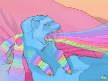 Ferret Rainbow GIF - Ferret Rainbow Mouth Open GIFs