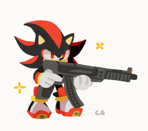 shadow the hedgehog with a gun