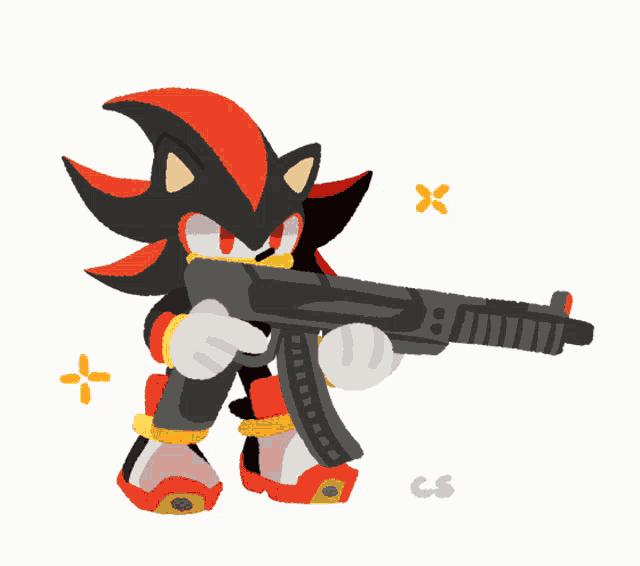 shadow with a gun, shadow the hedgehog