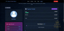 a screenshot of a progress tracker on a website