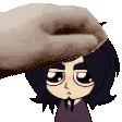a cartoon character with a beard is being pummeled by a hand .
