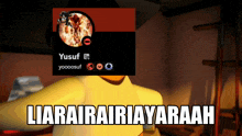 a cartoon character with a picture of yusuf on it