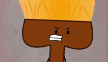 a cartoon drawing of a letter b with an angry expression