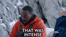that was intense anthony mackie descends a cliff face that was exhilarating it was exciting intense