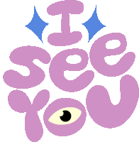 I See You Eyeball In The Word I See You In Purple Bubble Letters Sticker - I See You Eyeball In The Word I See You In Purple Bubble Letters Im Watching You Stickers