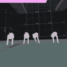 a cartoon of a group of monkeys with pink glasses