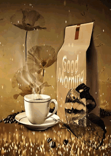 Good Morning Coffee GIF - Good Morning Coffee Butterfly GIFs
