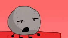 a black and white cartoon of a snowball with a speech bubble and the words `` rip snowball bfdi ripoff ''