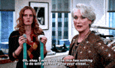 two women standing next to each other with one saying oh okay i see
