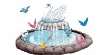 transparent swan fountain