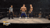 two wrestlers in a wrestling ring with the nwa logo on the bottom
