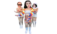three women are standing next to each other with one wearing sunglasses